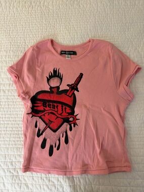 Urban Outfitters Pink Graphic Baby Tee